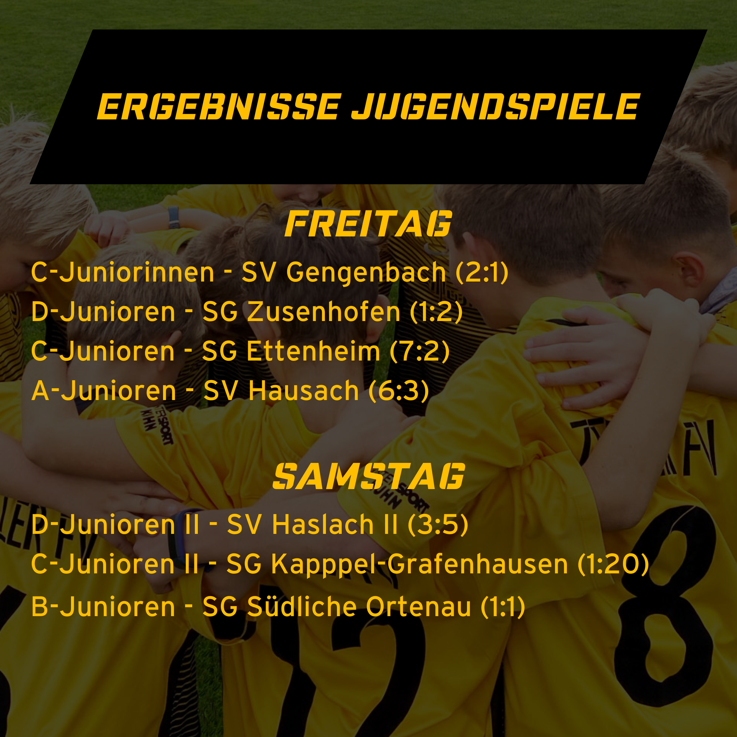 Ergebnisse der Jugendspiele