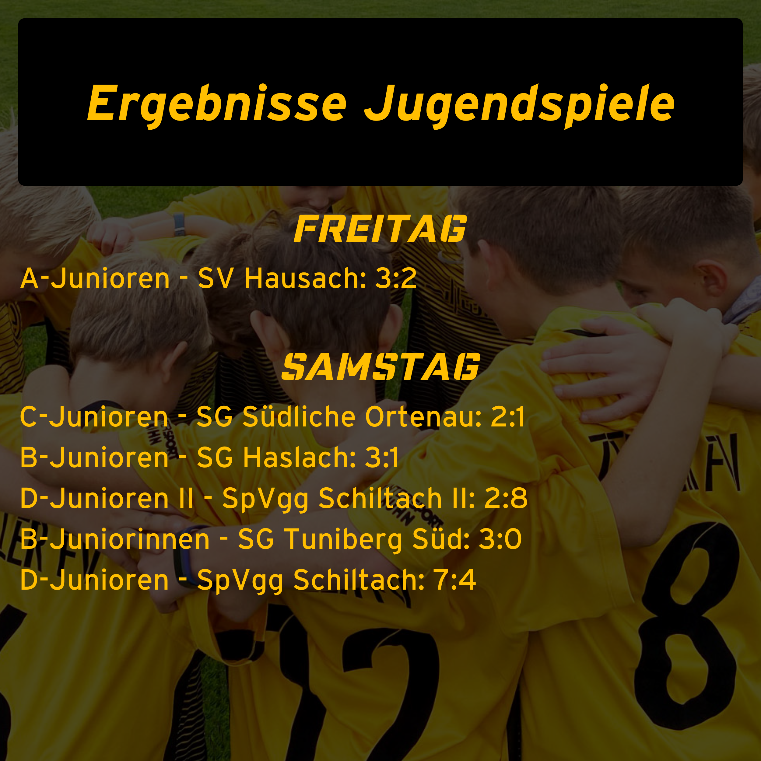 Ergebnisse Jugendspiele