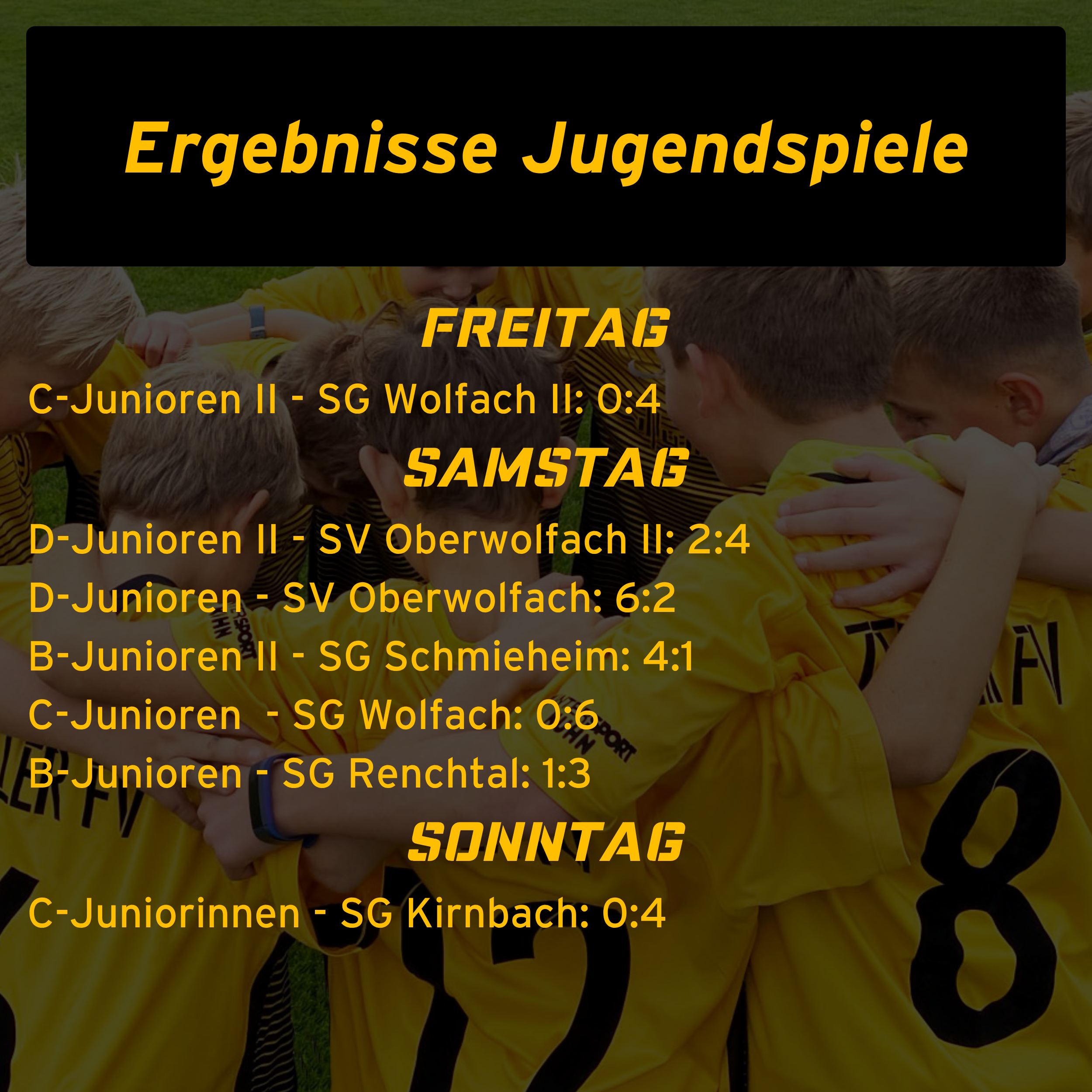 Ergebnisse Jugendspiele