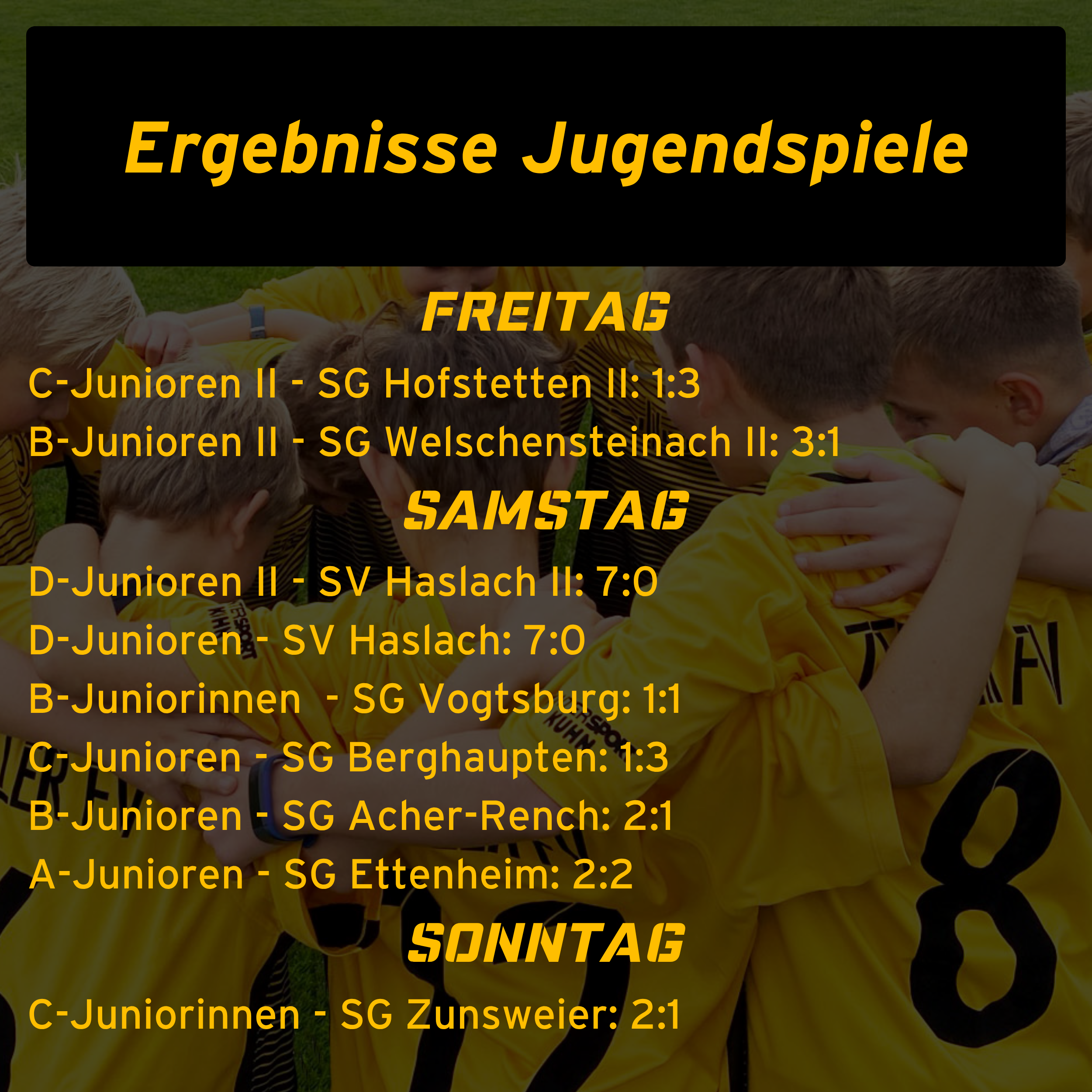 Ergebnisse Jugendspiele